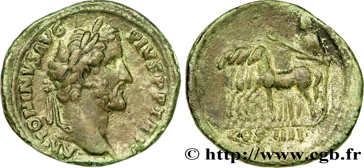 ANTONIN LE PIEUX Sesterce TTB/TB+