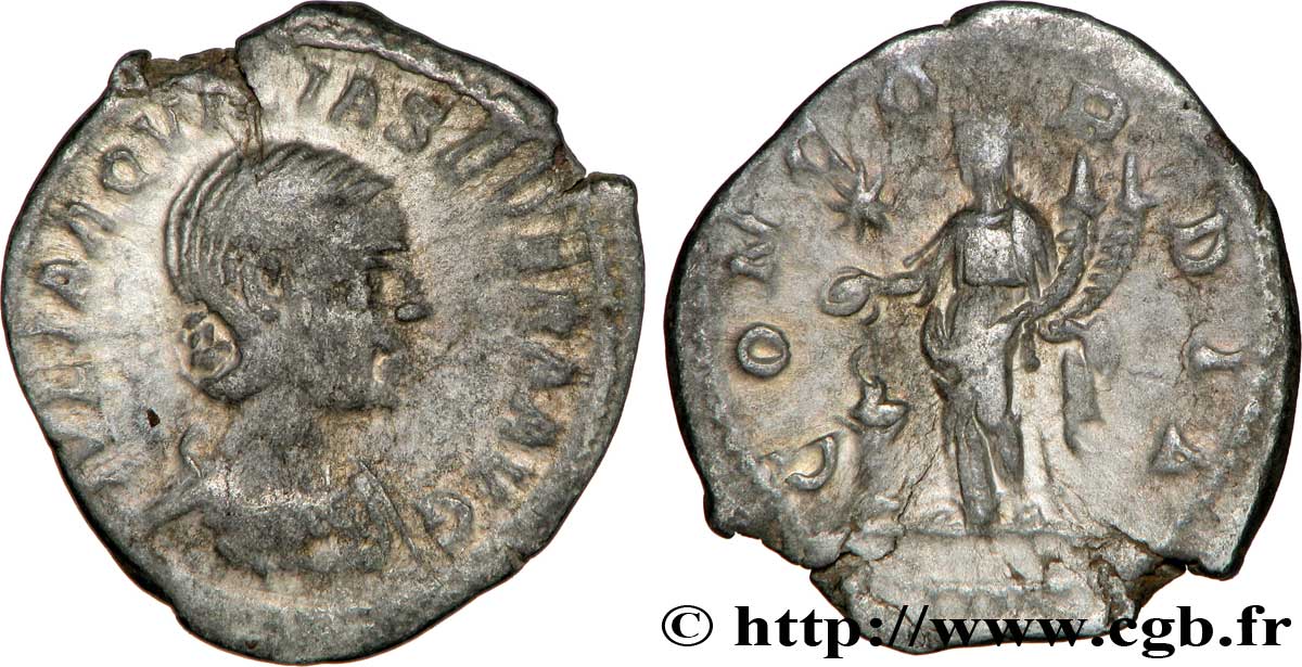 AQUILIA SÉVÉRA Denier TB+