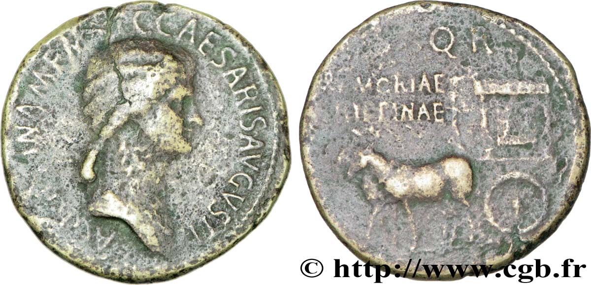 AGRIPPINE MÈRE Sesterce TB