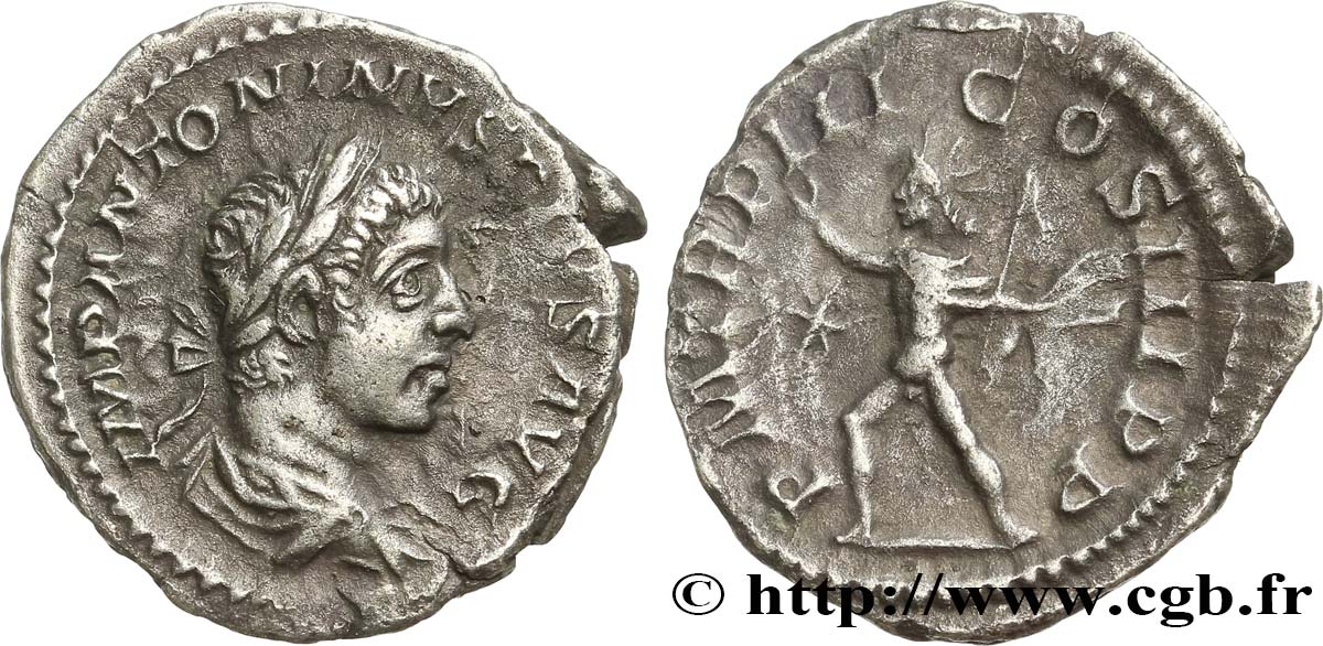 ELAGABALUS Denier AU/XF