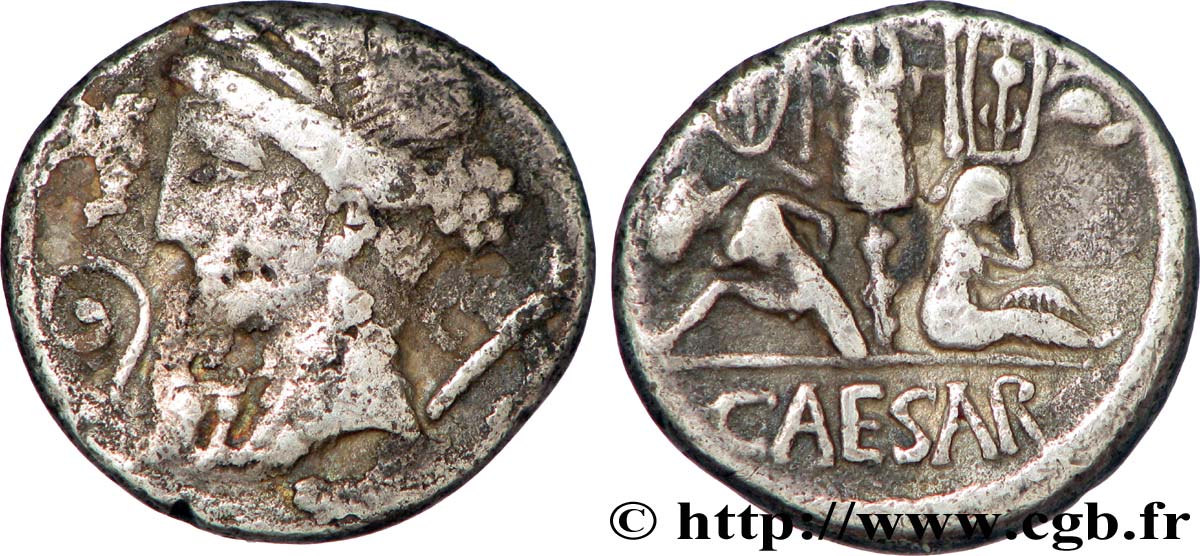 JULIUS CAESAR Denier VF/XF