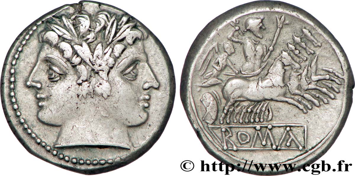 ROMAN REPUBLIC - ANONYMOUS Didrachme ou quadrigatus AU