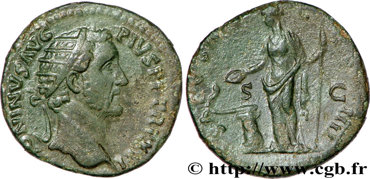 ANTONINUS PIUS Dupondius VZ/fVZ