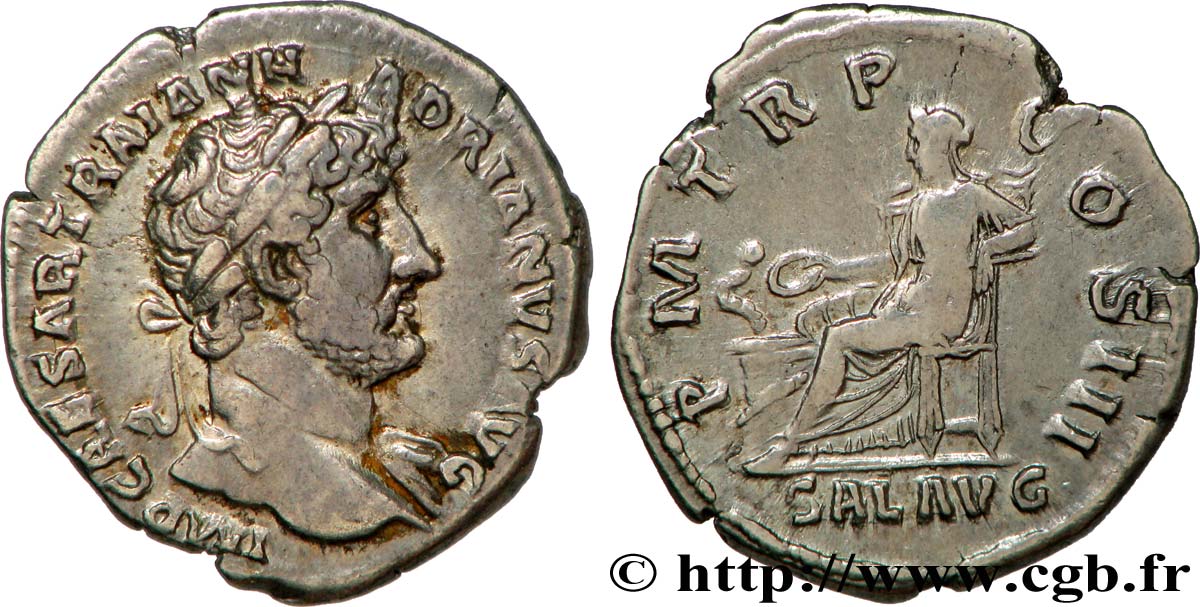 HADRIAN Denier AU/XF