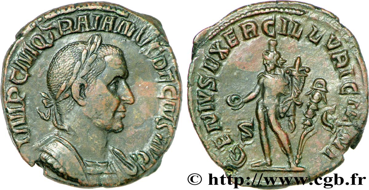 TRAJAN DÈCE Sesterce SUP/TTB+