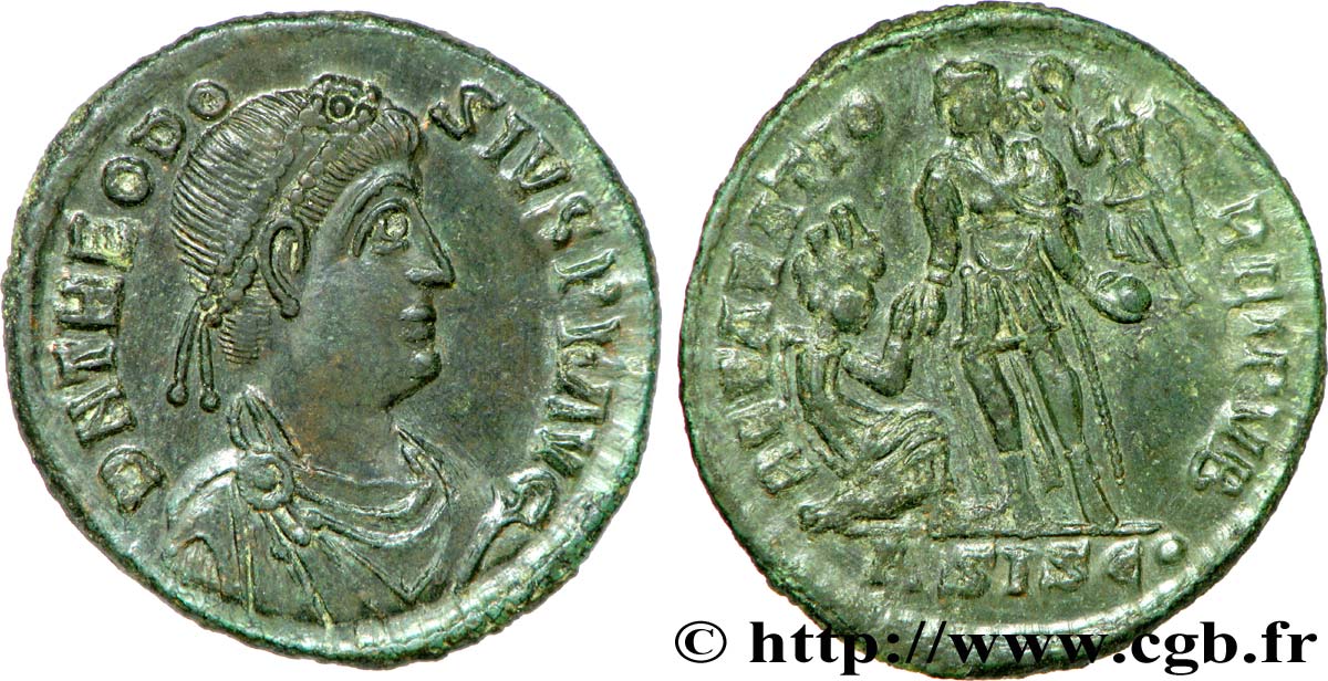 THEODOSIUS I Maiorina pecunia, (MB, Æ 2) fST