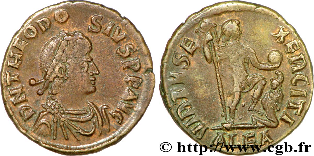 THEODOSIUS I Maiorina pecunia, (MB, Æ 2) AU