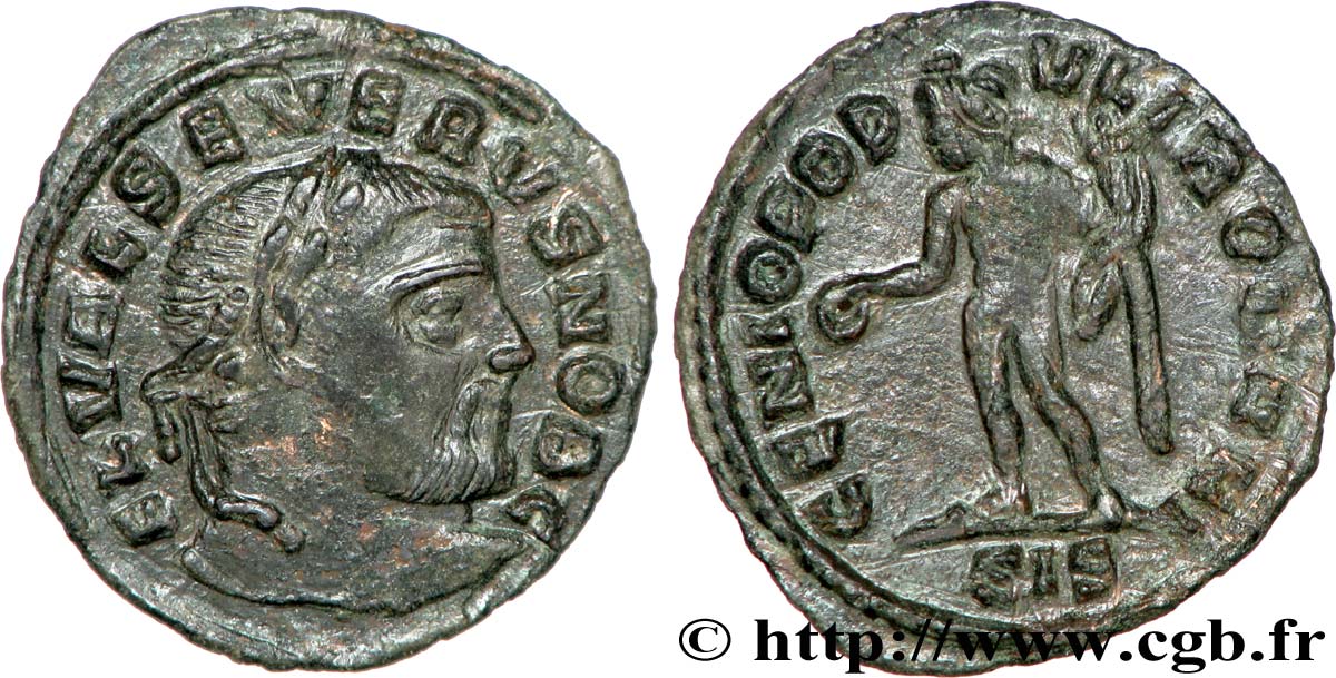 SÉVÈRE II Quart de follis ou quart de nummus SUP