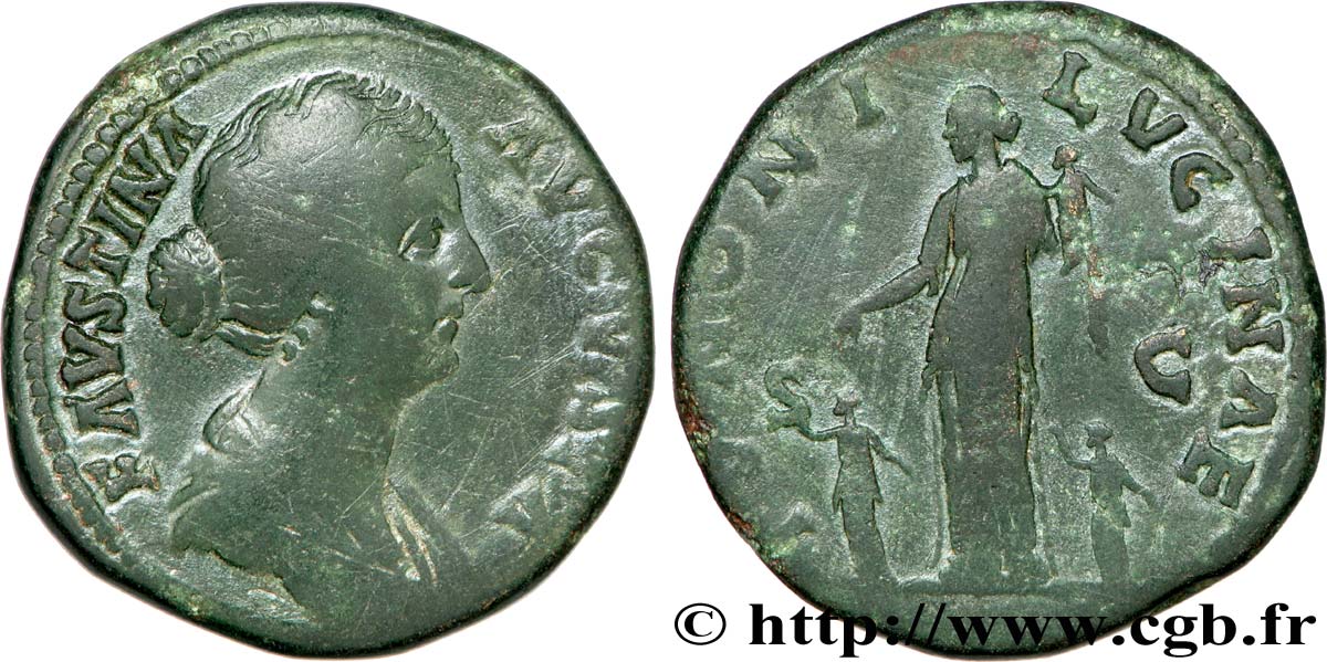 FAUSTINA DAUGHTER Sesterce VF