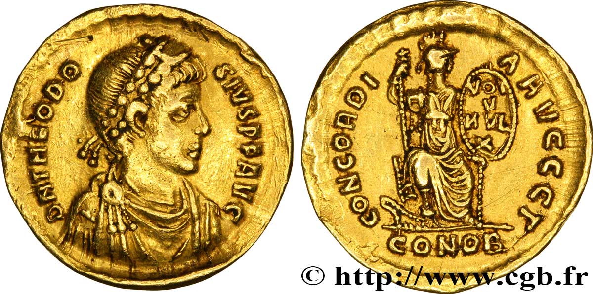 THÉODOSE Ier Solidus TTB+