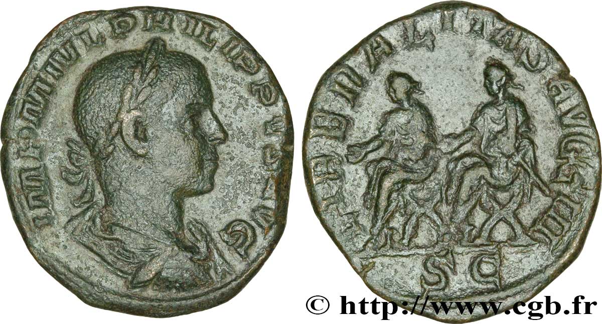 PHILIPPE II Sesterce TTB+