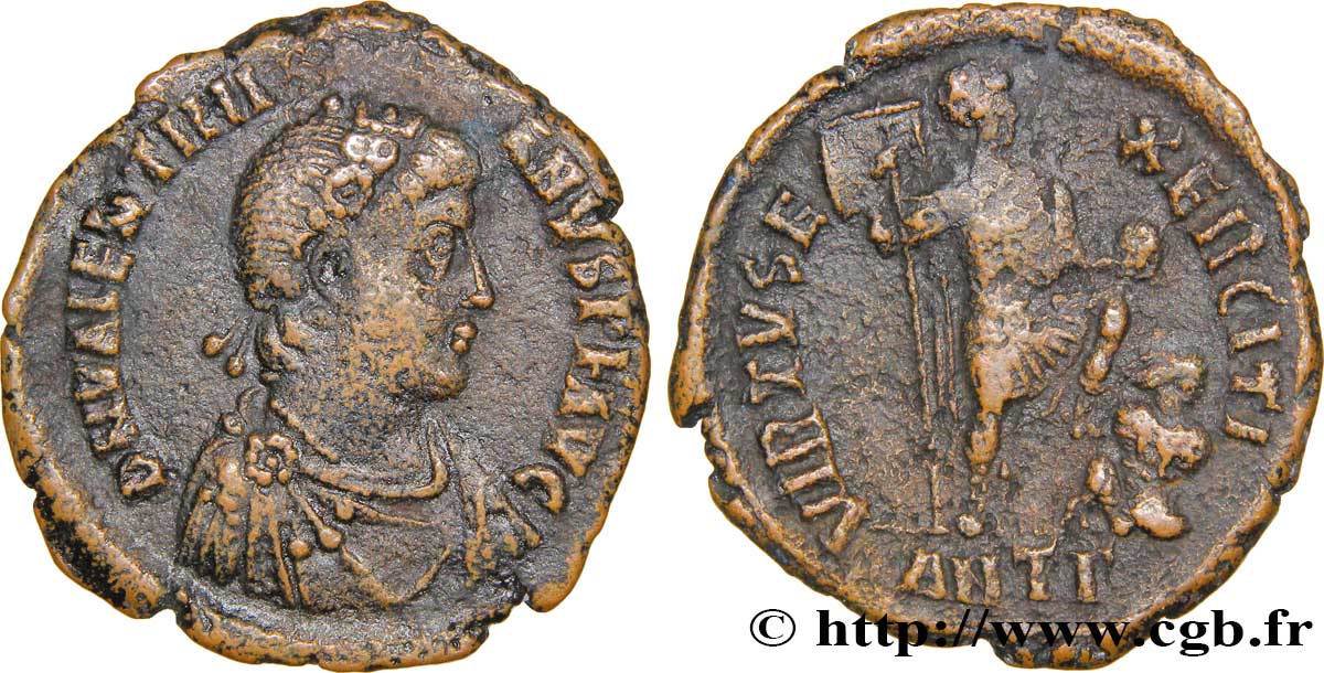 VALENTINIANO II Maiorina pecunia, (MB, Æ 2) q.BB