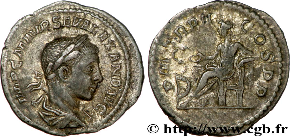 SEVERUS ALEXANDER Denier XF