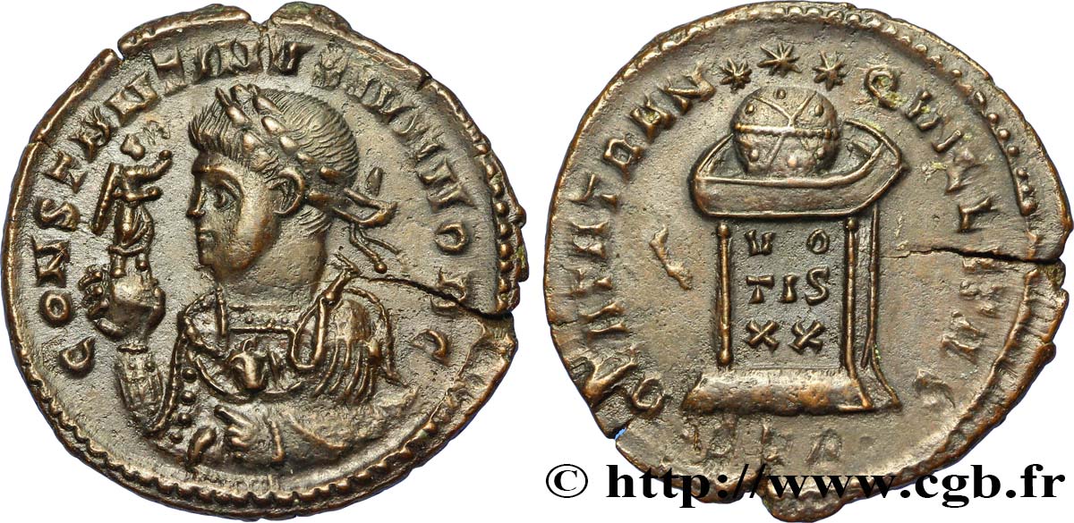 CONSTANTIN II Centenionalis ou nummus SPL/SUP