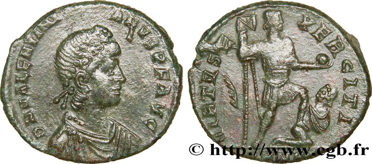 VALENTINIANO II Maiorina pecunia, (MB, Æ 2) q.SPL