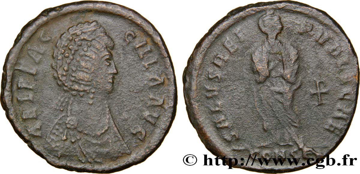 AELIA FLACCILLA Maiorina pecunia, (MB, Æ 2) TTB