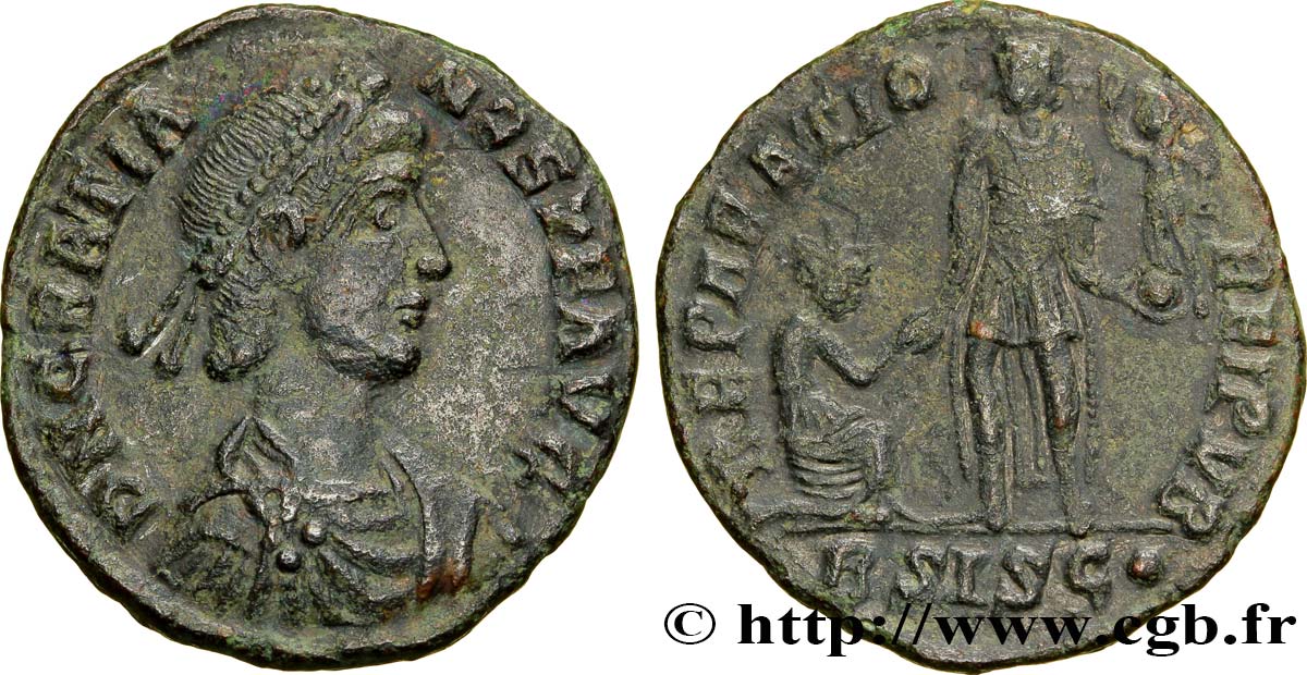 GRATIEN Maiorina pecunia, (MB, Æ 2) TTB+