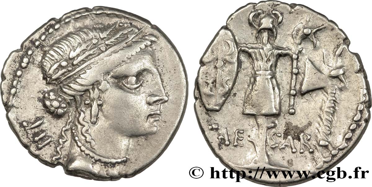 JULES CÉSAR Denier TTB+