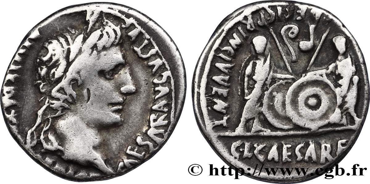 AUGUSTUS, CAIUS and LUCIUS Denier XF