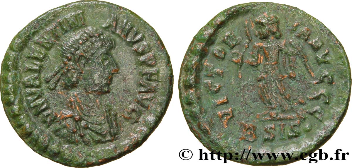 VALENTINIANO II Nummus, (PBQ, Æ 4) EBC