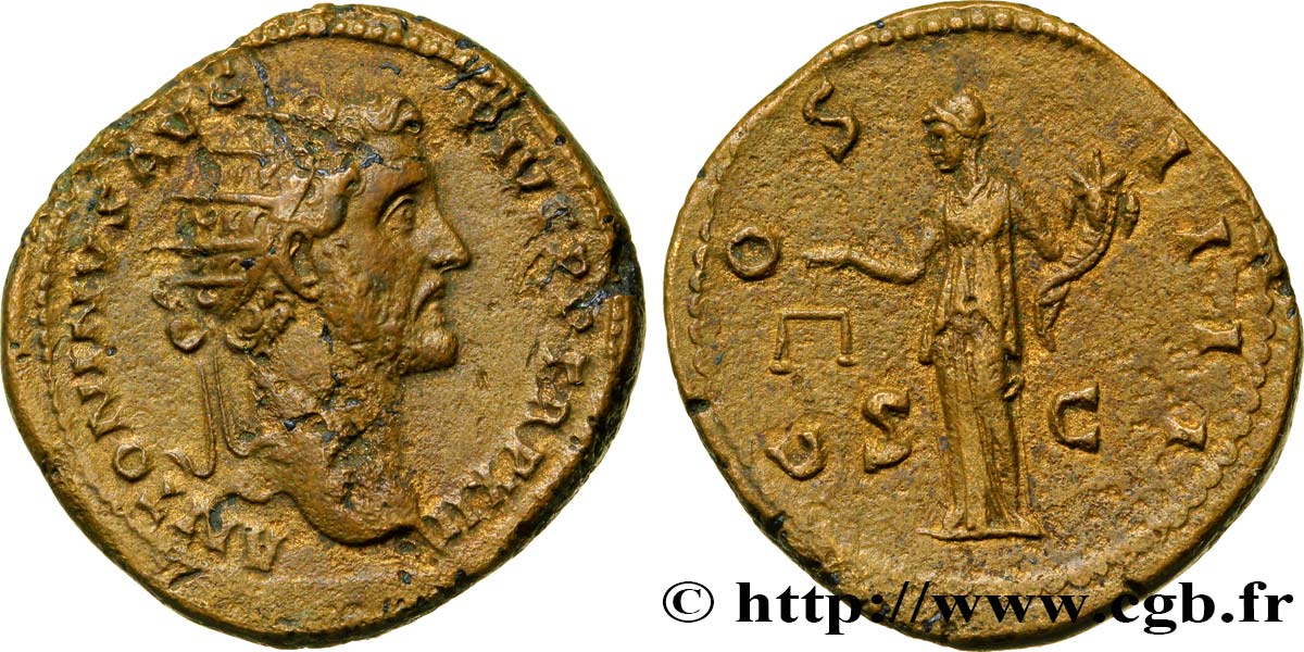 ANTONIN LE PIEUX Dupondius TB+/TTB