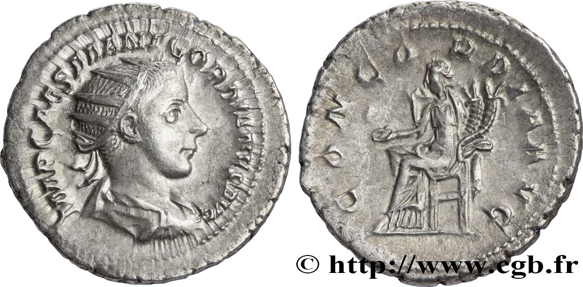 A identifier Antoninien 2 monnaies  romaine argent Gordien III 