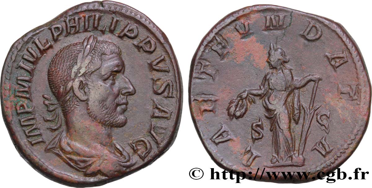 PHILIPPUS I. ARABS Sesterce fVZ