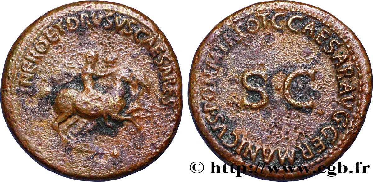 NERO E DRUSO CAESARES Dupondius MB/q.BB