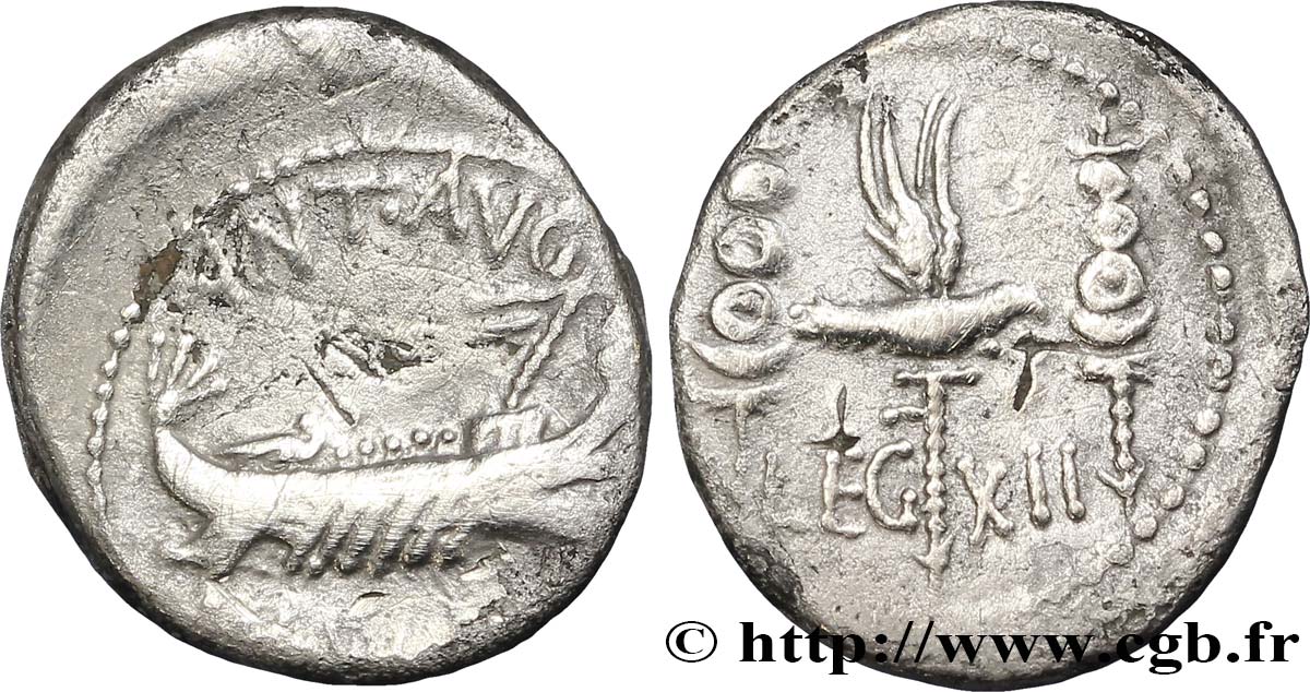 MARCUS ANTONIUS Denier VF/VF