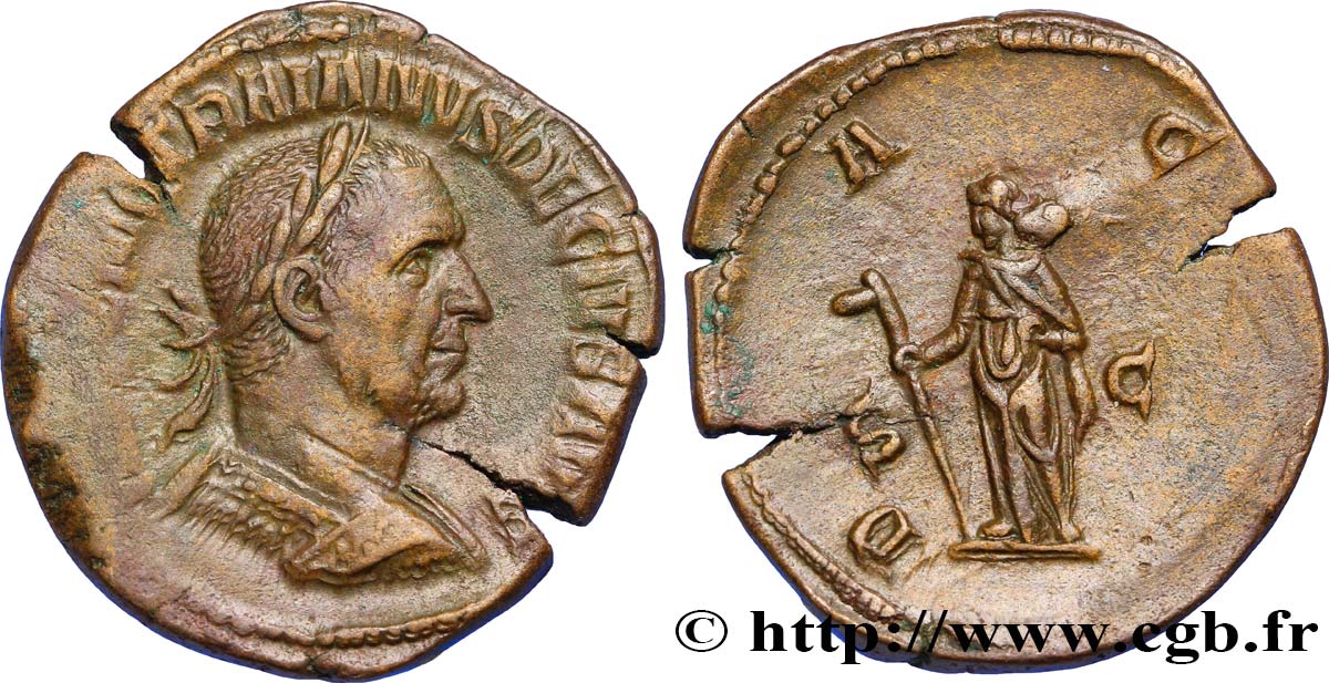 TRAJAN DÈCE Sesterce TTB+