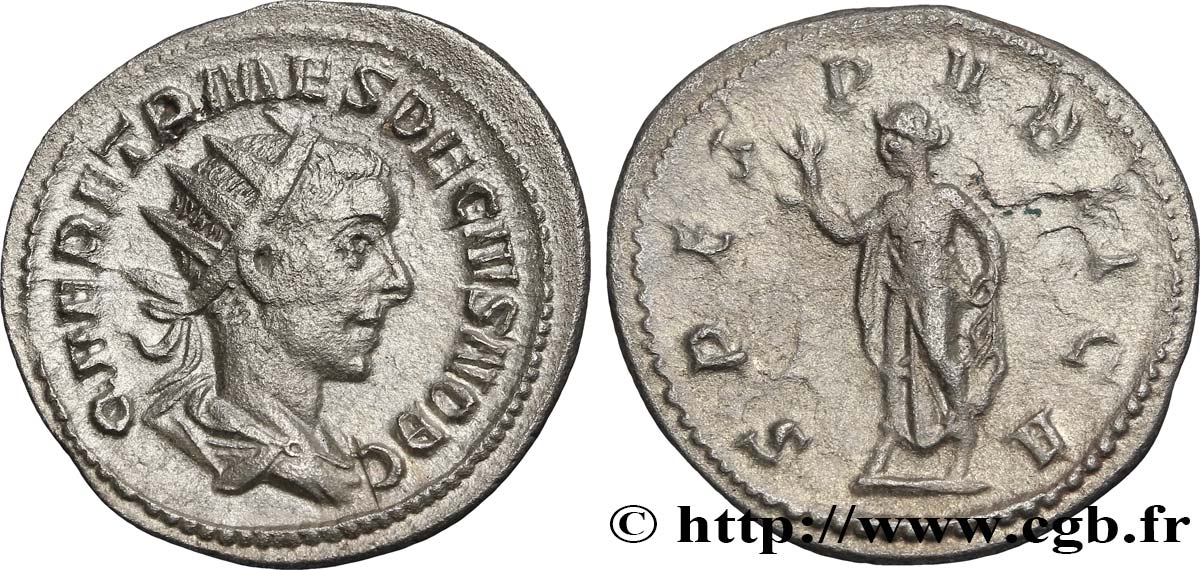 HÉRENNIUS ÉTRUSCUS Antoninien TTB+/TTB