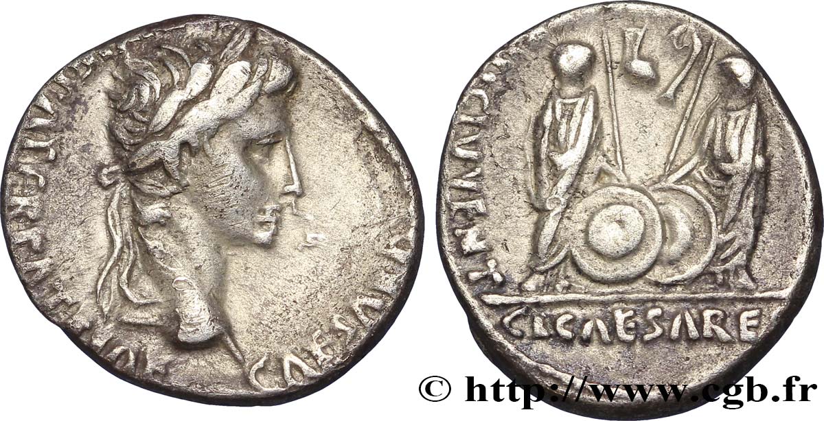 AUGUSTUS, CAIUS and LUCIUS Denier XF