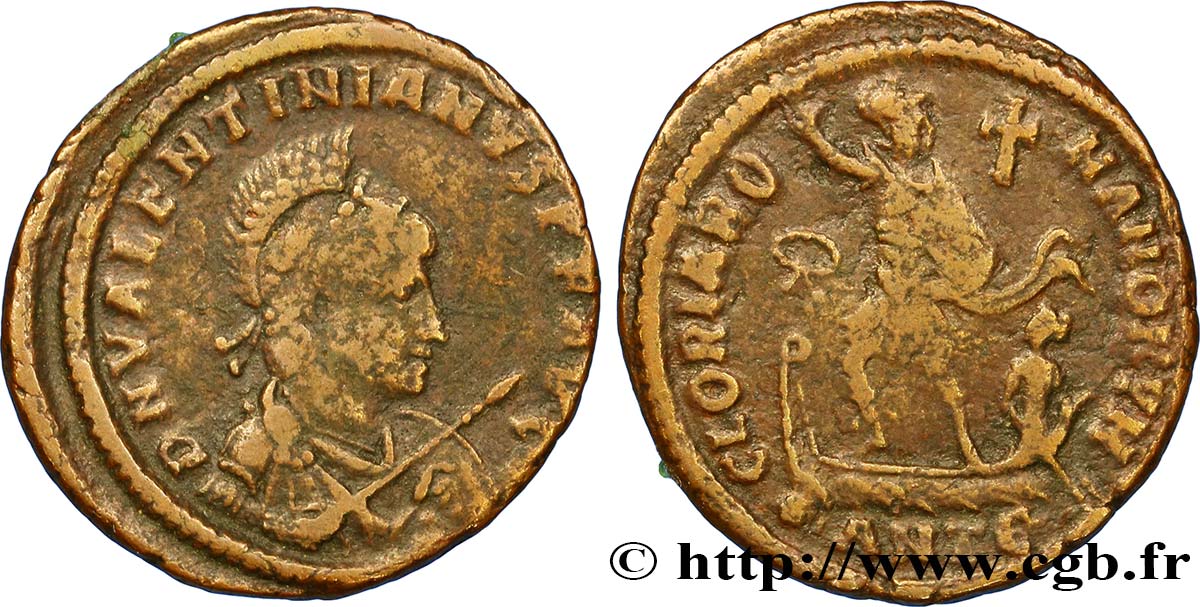 VALENTINIANO II Maiorina pecunia, (MB, Æ 2) q.BB