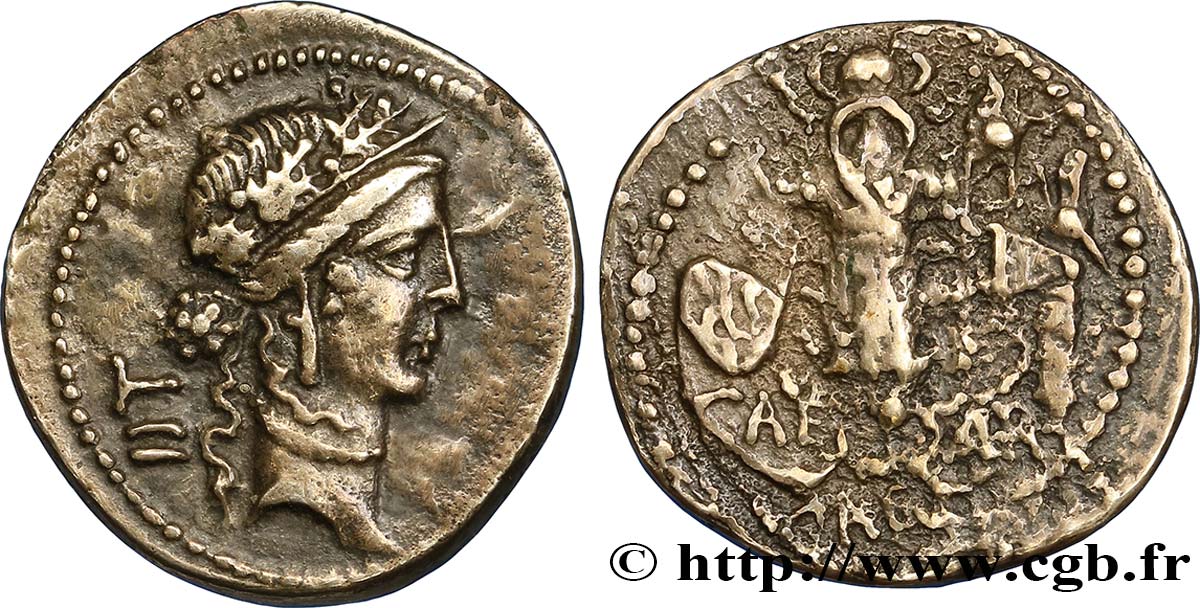 JULES CÉSAR Denier TTB/TB+