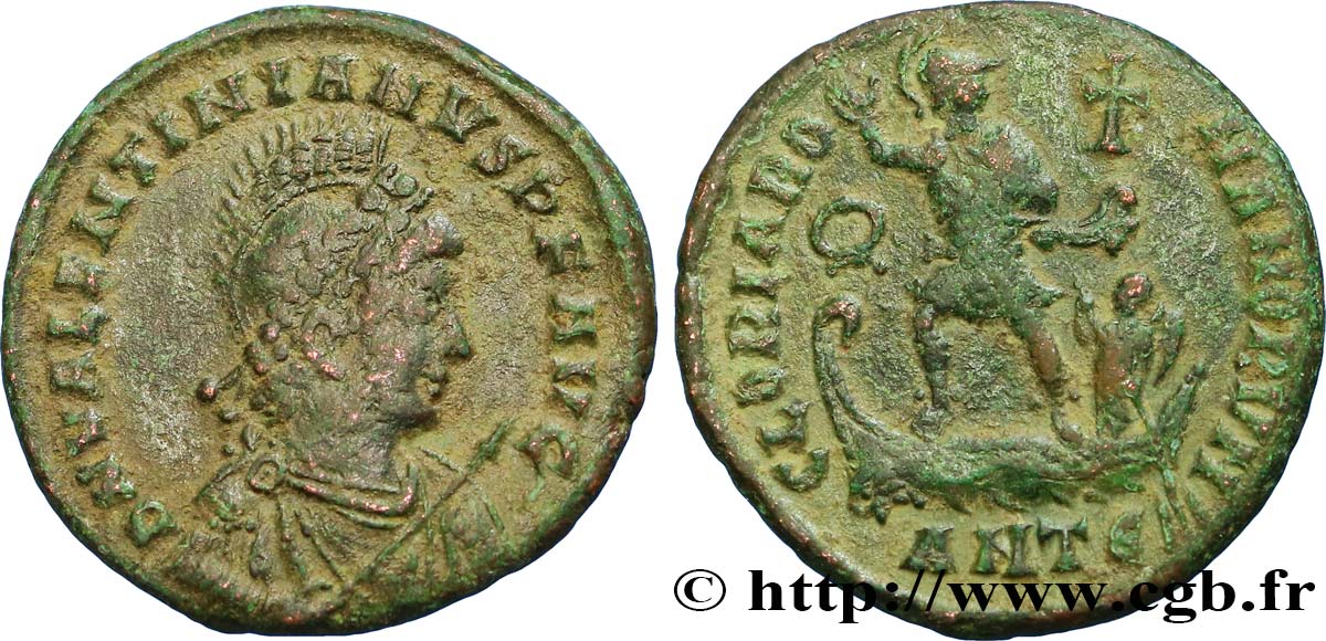VALENTINIANUS II Maiorina pecunia, (MB, Æ 2) fSS