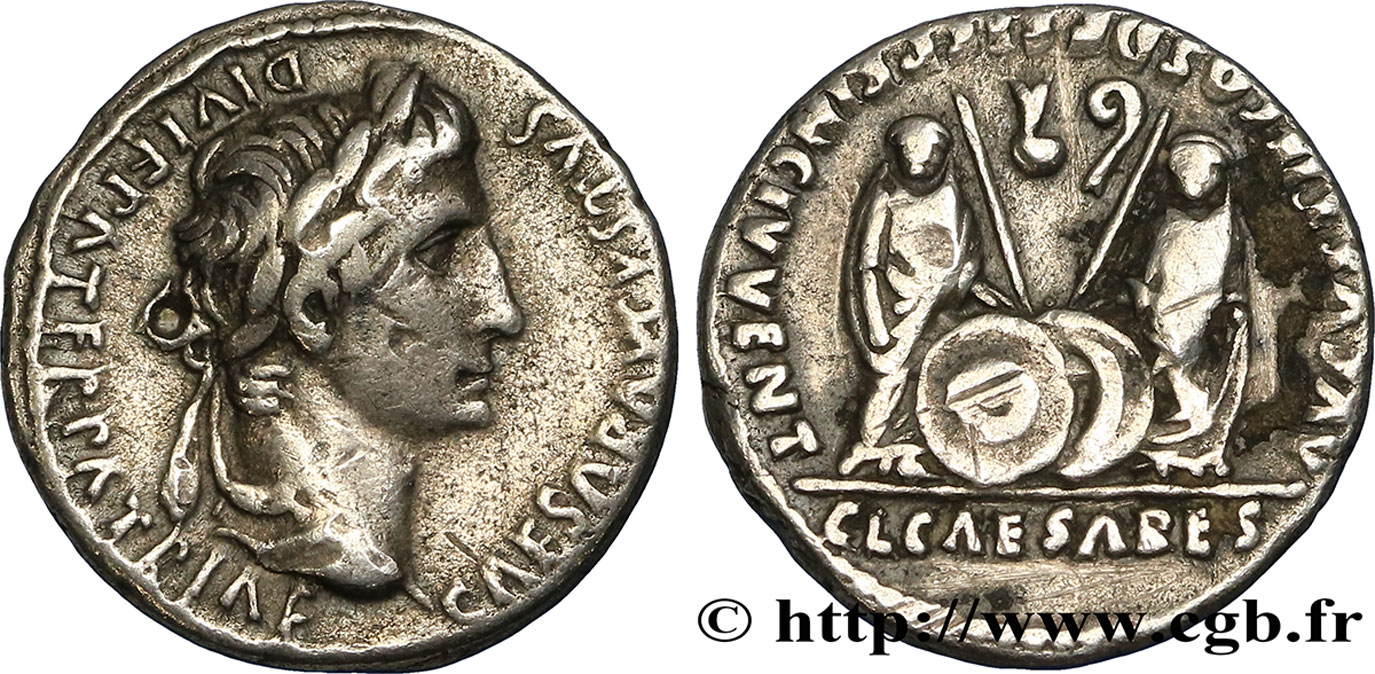 AUGUSTUS, CAIUS and LUCIUS Denier XF