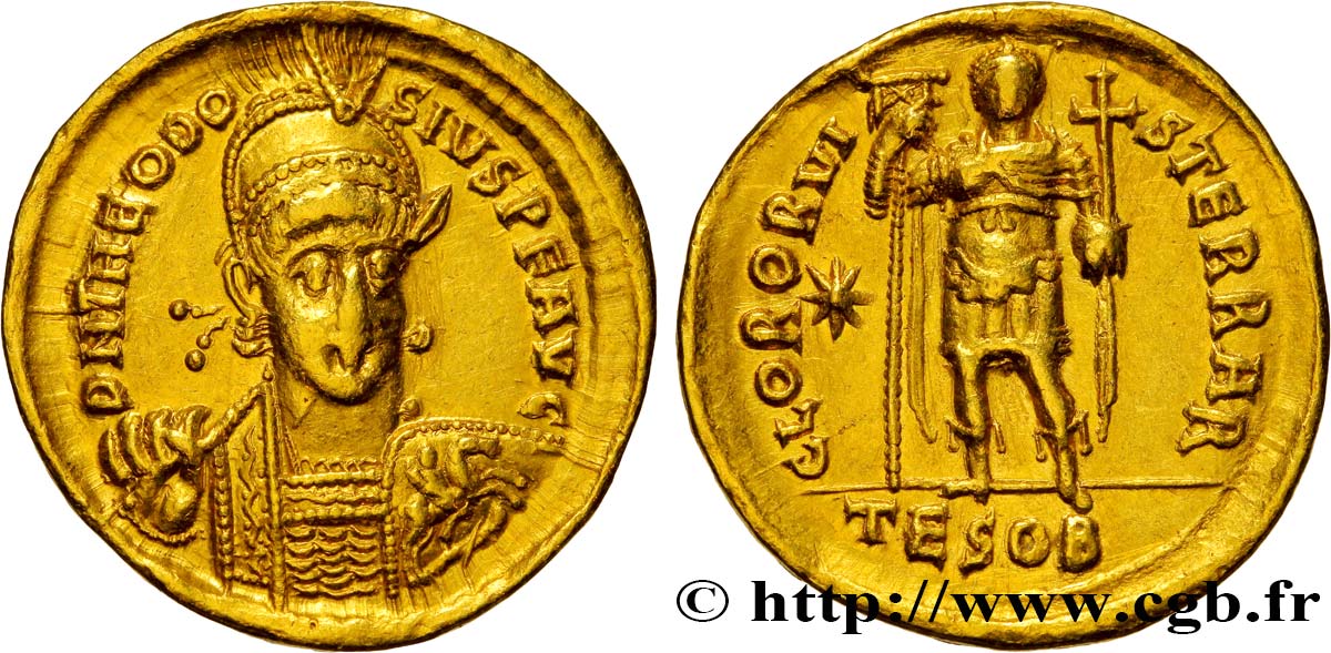 THEODOSIUS II Solidus AU/AU