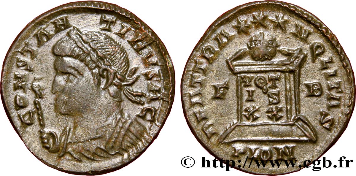 CONSTANTINO I EL MAGNO Centenionalis ou nummus FDC
