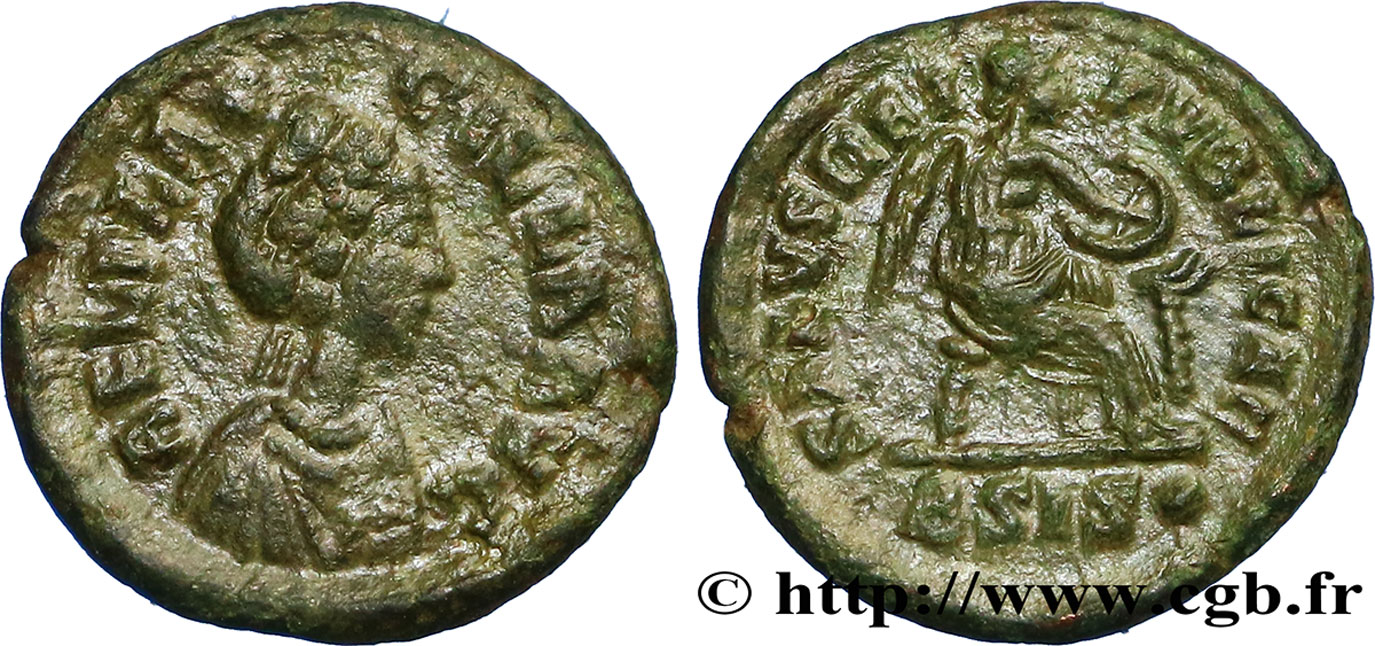AELIA FLACCILLA Nummus, (PBQ, Æ 4) SPL