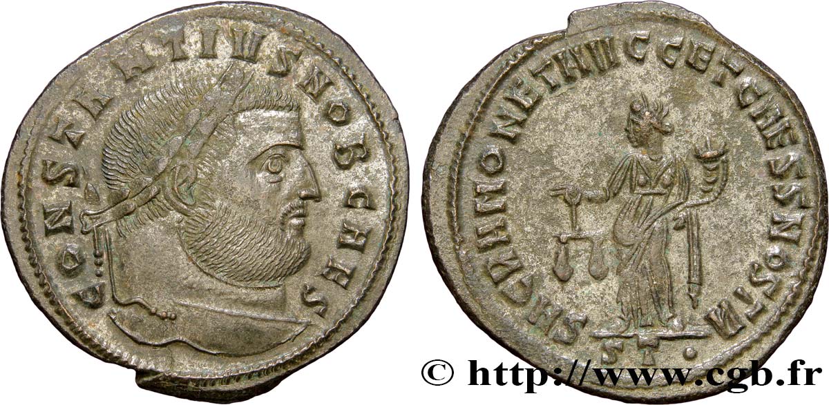 CONSTANCE Ier CHLORE Follis ou nummus SUP