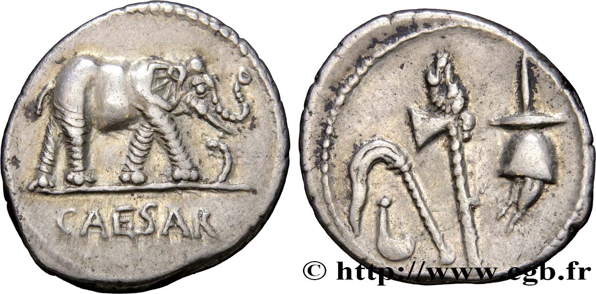 JULES CÉSAR Denier TTB+