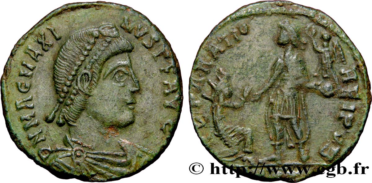 MAGNUS MAXIMUS Maiorina pecunia, (MB, Æ 2) TTB+