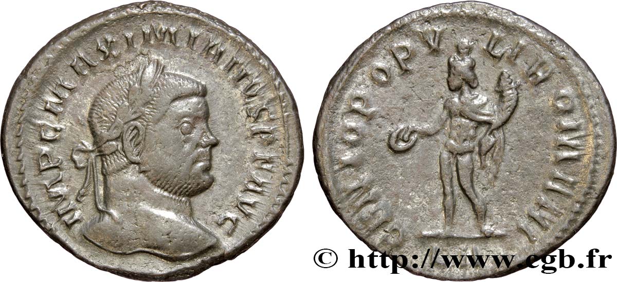 MAXIMIEN HERCULE Follis ou nummus TTB+