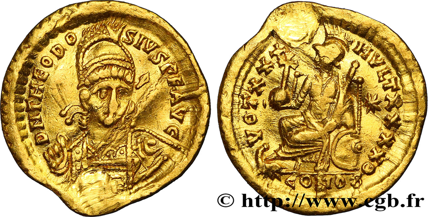 THEODOSIUS II Solidus XF