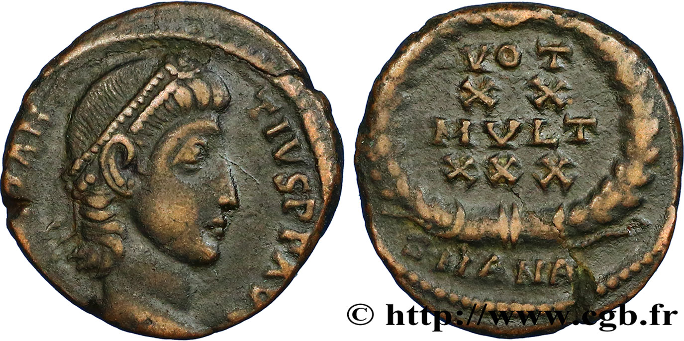 CONSTANCE II Centenionalis ou nummus TTB