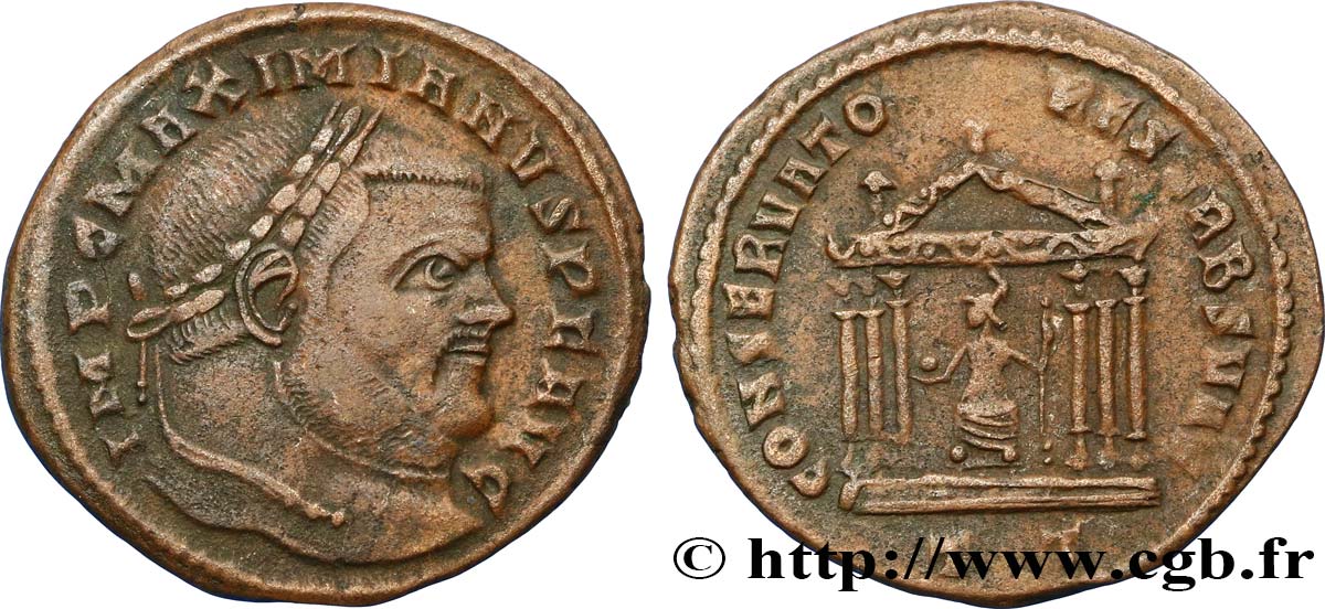 MAXIMIEN HERCULE Follis ou nummus TTB