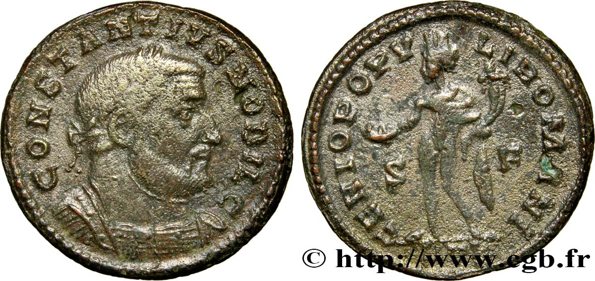 COSTANZO I CLORO Follis ou nummus q.BB