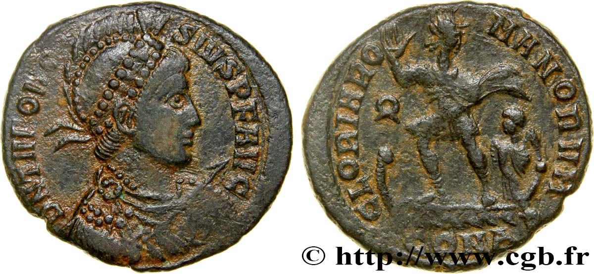 THEODOSIUS I Maiorina pecunia, (MB, Æ 2) fVZ/SS