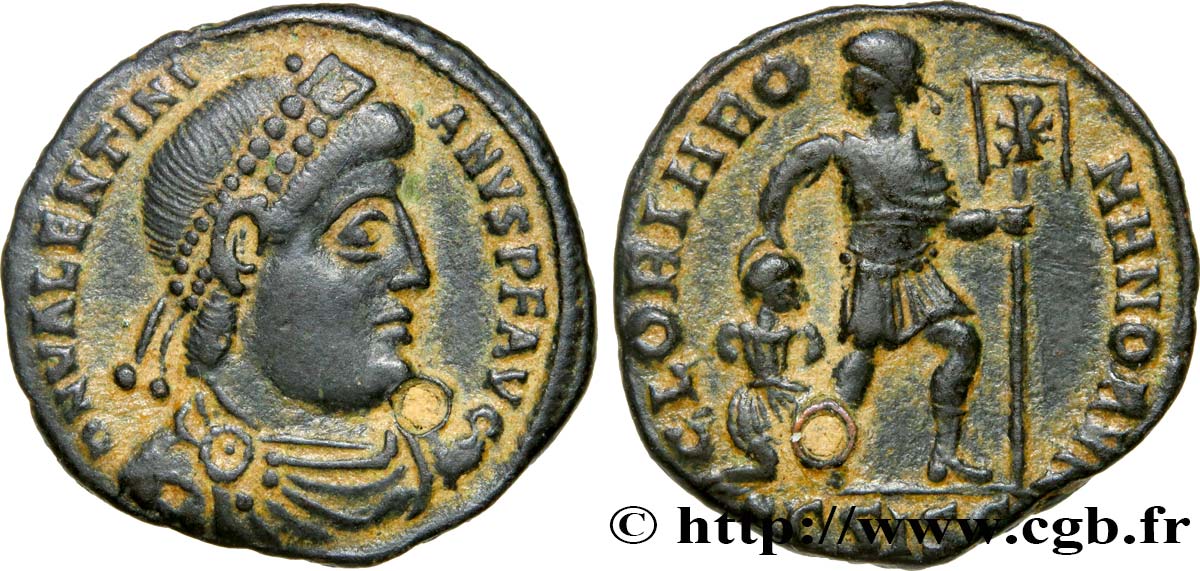 VALENTINIEN Ier  Nummus, (PB, Æ 3) TTB+