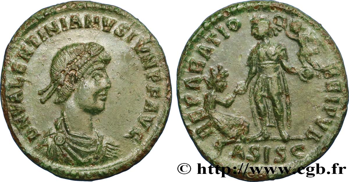 VALENTINIANUS II Maiorina pecunia, (MB, Æ 2) fST